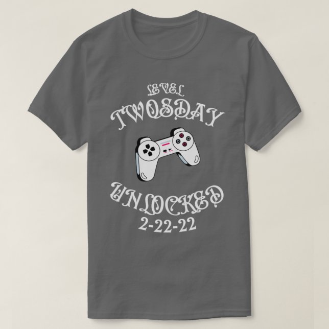 Camiseta Gamer desbloqueado de nivel dos días1 (Diseño del anverso)
