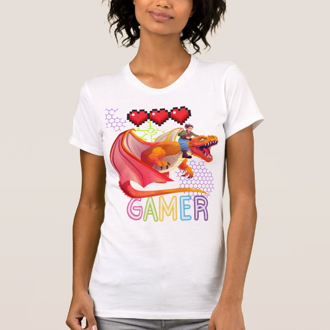 Camiseta Gamer Dragon Mom – Cute Fantasy Gaming Dragon Mom  (Anverso)