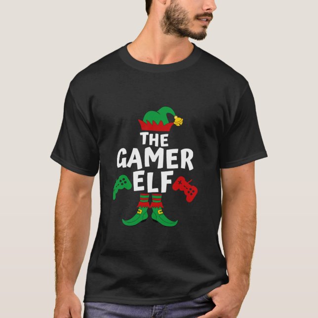 Camiseta Gamer Elf Familia Matchings Navidades Regalos Vide (Anverso)