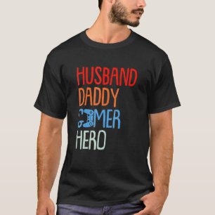Camiseta Gamer Fathers Day Gaming Husband Daddy Hero Papa D