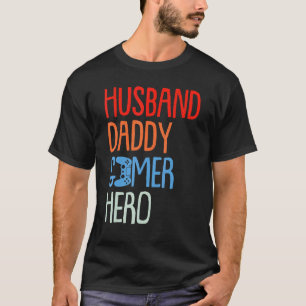 Camiseta Gamer Fathers Day Gaming Husband Daddy Hero Papa D
