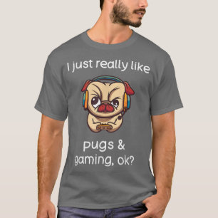 Camiseta Gamer Funny Pug Lover Videojuegos Perro Pug Gaming