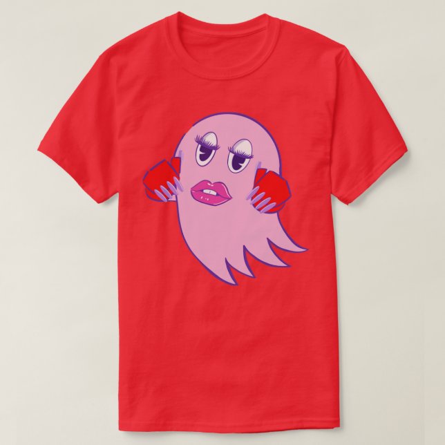 Camiseta Gamer Ghost Pink (Diseño del anverso)