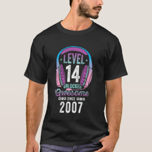 Camiseta Gamer Girl 14 Awesome Since 2007 Video Game 14th B