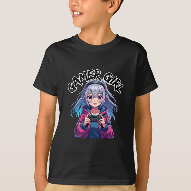 Camiseta Gamer Girl Gaming Anime Cute Video Game Women Girl (Anverso)