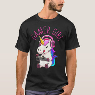 Camiseta Gamer Girl Unicorn Gamer Idea