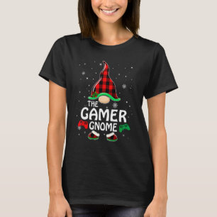 Camiseta Gamer Gnome Buffalo Plaid Matching Family Christma