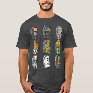 Camiseta Gamer Halloween Skeleton Vampire Gaming Mummy Boys