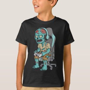 Camiseta Gamer Halloween Zombie Scary Gaming Niños Adolesce
