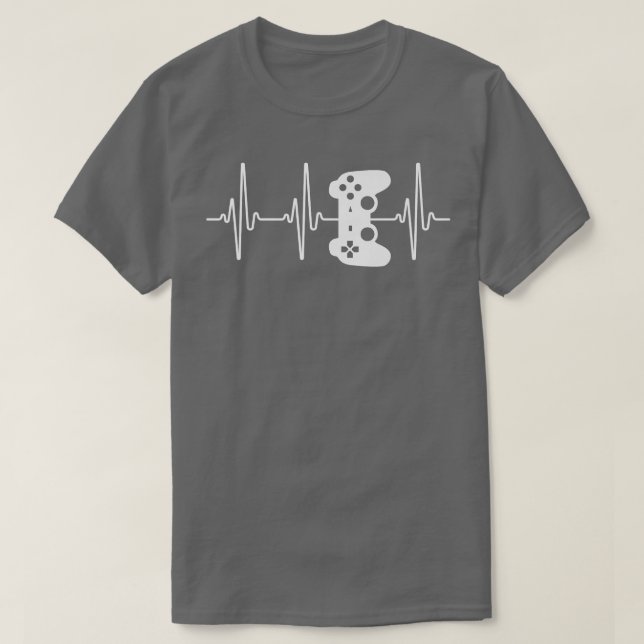 Camiseta Gamer Heartbeat Pulse Video Games Controller Gamin (Diseño del anverso)