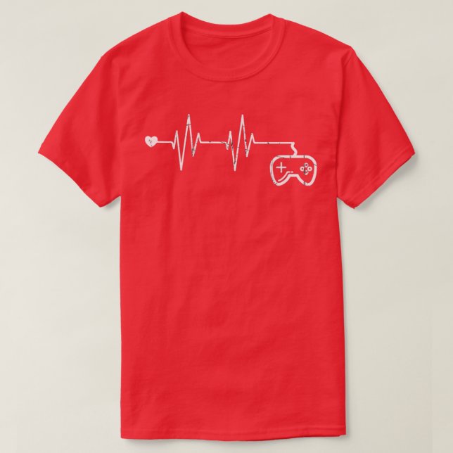 Camiseta Gamer Heartbeat TShirt Video Game Lover Gift1 (Diseño del anverso)