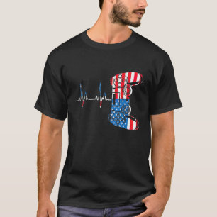 Camiseta Gamer Heartbeat Video Gaming Controller American F