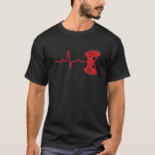 Camiseta Gamer Heartbeat Video Juegos de Jóvenes Hombres