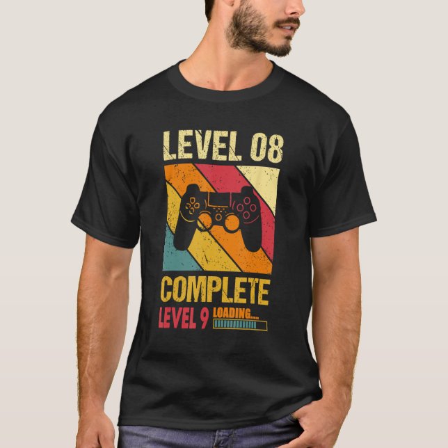 Camiseta Gamer Husband Wife Married Level 8 Complete Level  (Anverso)