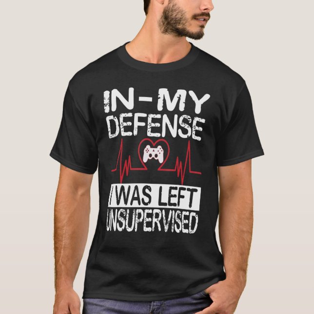 Camiseta gamer i was left unsupervised game controller hear (Anverso)