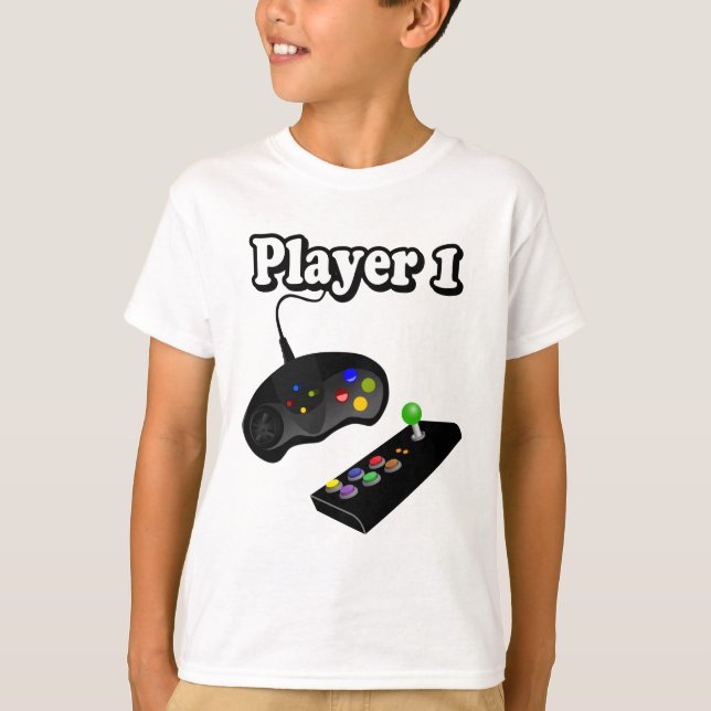Camiseta Gamer | Jugador 1 | Personalizar (Anverso)