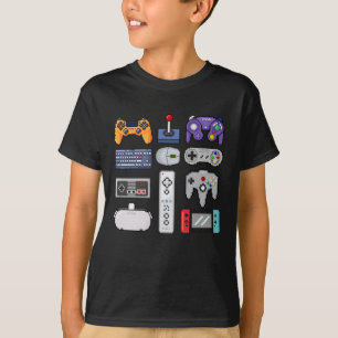 Camiseta Gamer kids Pixel art game controllers gamepad