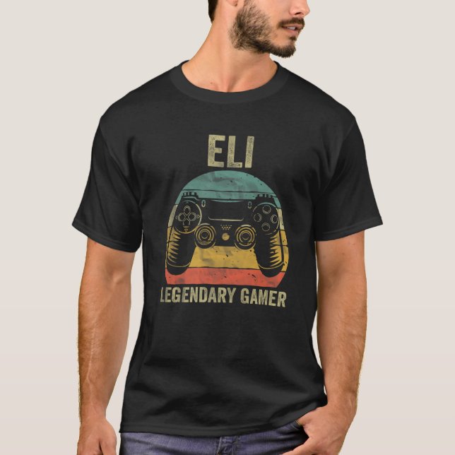Camiseta Gamer legendario personalizado Eli Nombre Video Ga (Anverso)