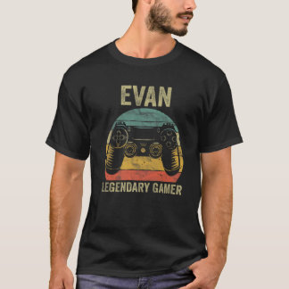 Camiseta Gamer legendario personalizado Evan Name Video Gam