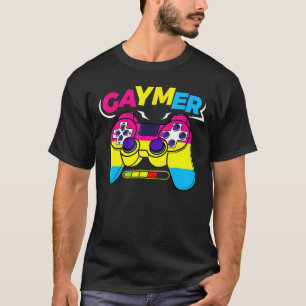 Camiseta Gamer Lgbt Pride Controlador de videojuego Pansexu