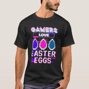 Camiseta Gamer Love Easter Egg Pixel Video Game Boy Easter