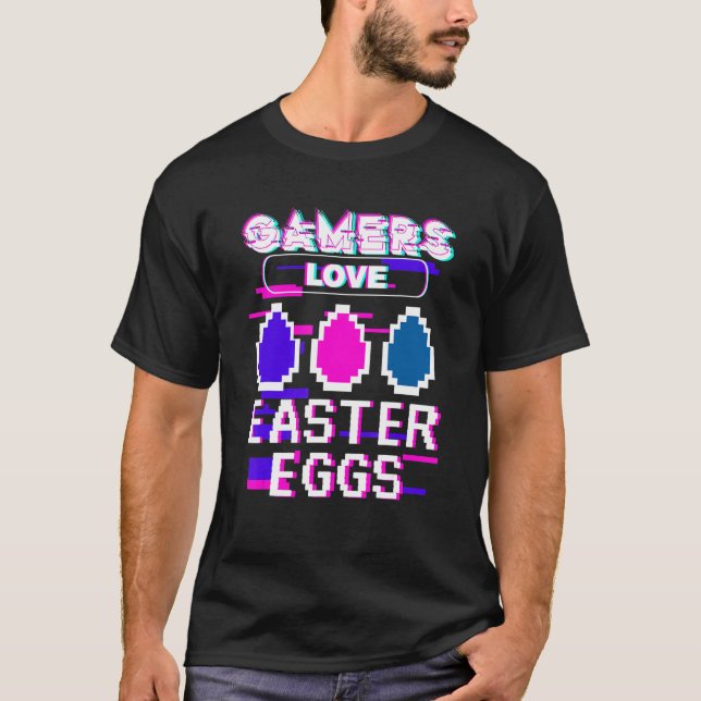 Camiseta Gamer Love Easter Egg Pixel Video Game Boy Easter (Anverso)