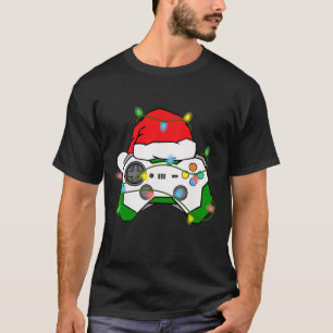 Camiseta Gamer Navidad Gaming Sombrero de Santa Video Juego