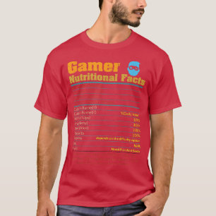 Camiseta Gamer Nutritional Facts divertido Gaming life Vide