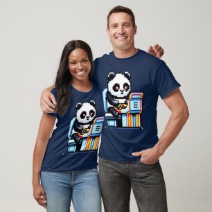 Camiseta Gamer Panda - Diseño de arcada de arte de píxeles