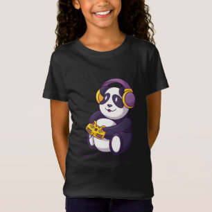 Camiseta Gamer Panda Jugando Videojuegos