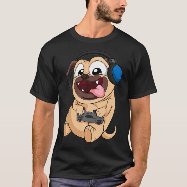 Camiseta Gamer Pug Dog Pullover (Anverso)