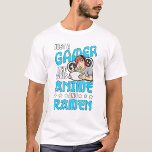 Camiseta Gamer que ama a Anime y Ramen