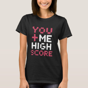 Camiseta Gamer Romance Video Games Heart Pixel Art Gaming P