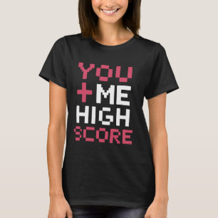 Camiseta Gamer Romance Video Games Heart Pixel Art Gaming P