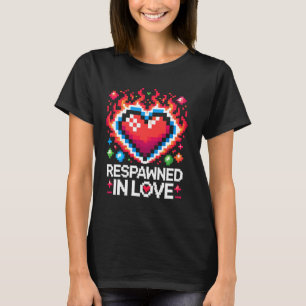Camiseta Gamer Romance Video Games Heart Pixel Art Gaming P
