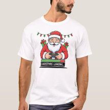 Gamer Santa Cargando Sudadera con Capucha y Camise