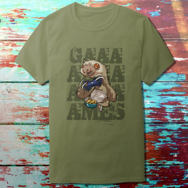 Camiseta Gamer Sloth comiendo nachos en Personalizado de ro (Subido por el creador)