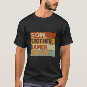 Camiseta Gamer Son Brother Gaming Leyenda Videojuego Vintag