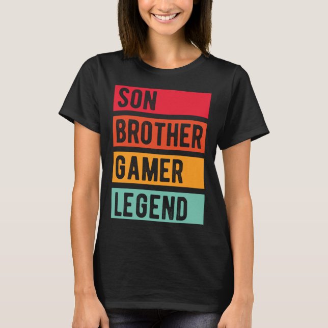 Camiseta Gamer Son Brother Husband Dad Video Game Legend (Anverso)