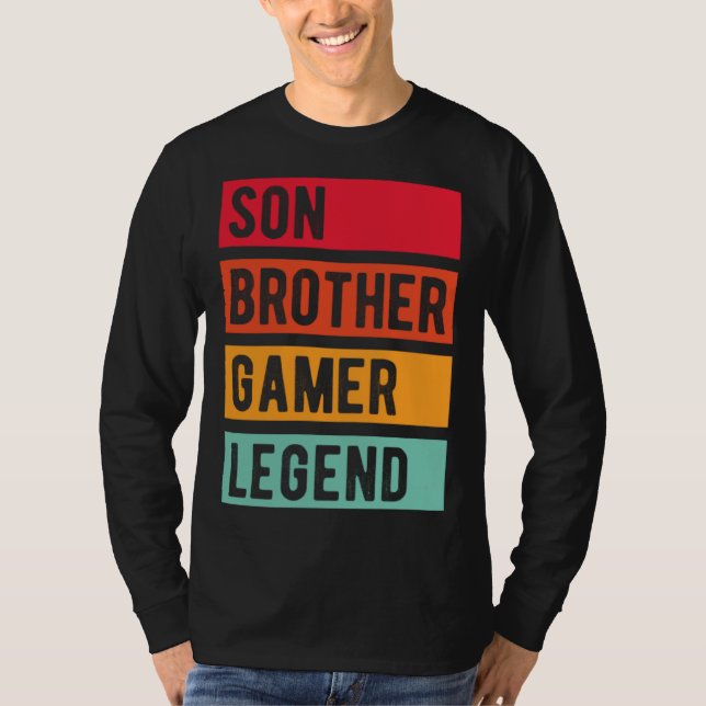 Camiseta Gamer Son Brother Husband Dad Video Game Legend (Anverso)