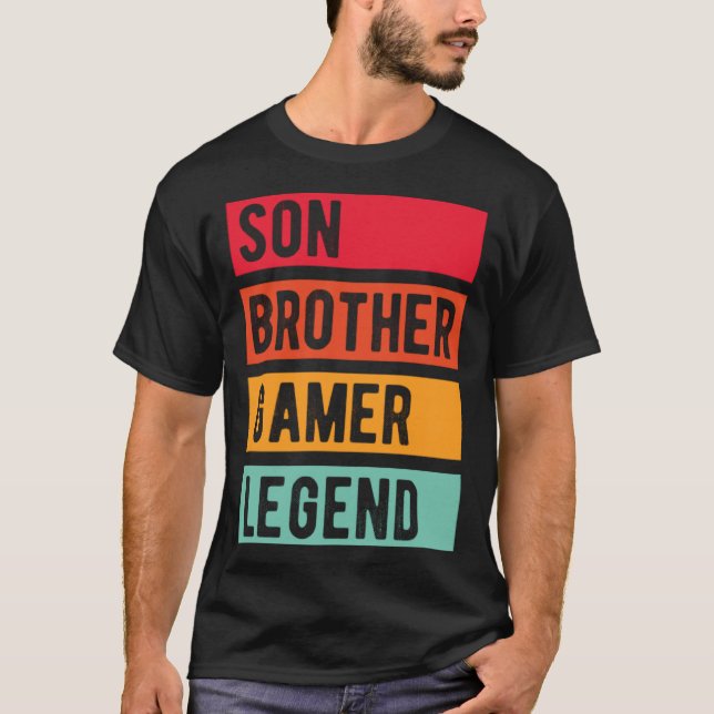 Camiseta Gamer Son Brother Husband Dad Video Game Legend (Anverso)