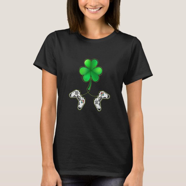 Camiseta Gamer St Patrick S Day Video Game Controller Shamr (Anverso)