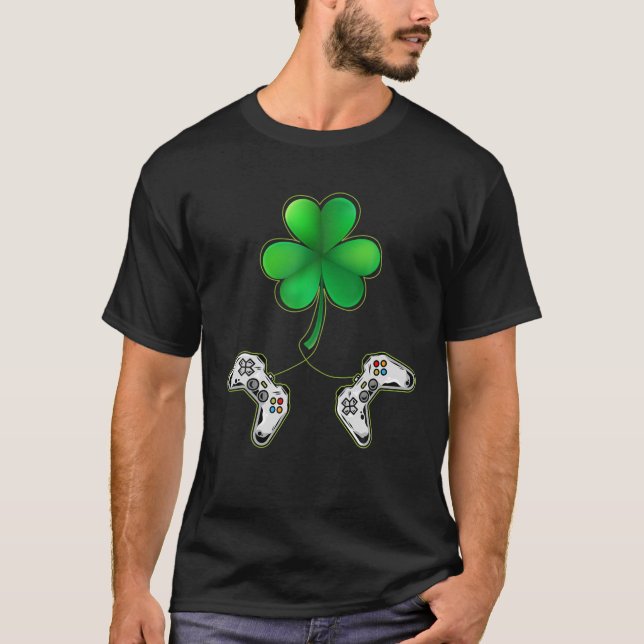 Camiseta Gamer St Patrick's Day Video Game Controller Shamr (Anverso)