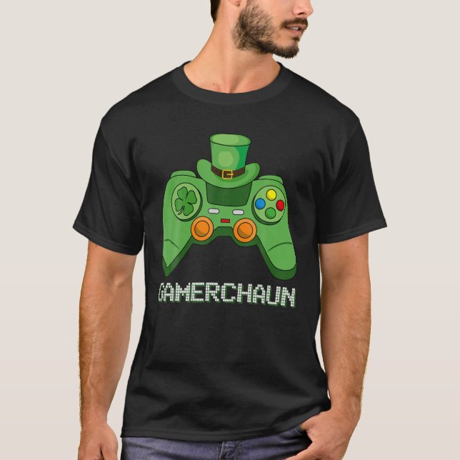Camiseta Gamer St Patricks Day Video Game Controller Shamro (Anverso)