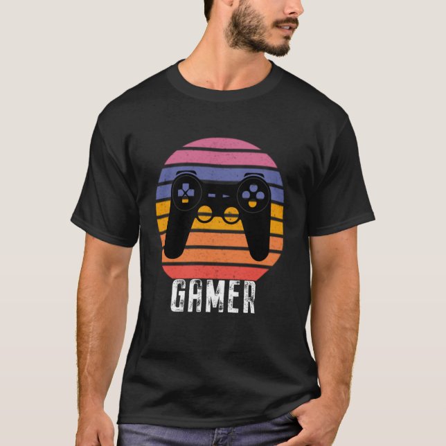 Camiseta Gamer video retro controlador juegos para niños Gi (Anverso)