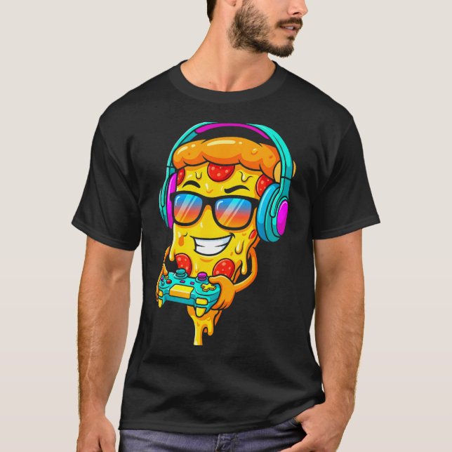 Camiseta Gamer Zza Slice Video Gaming Boy Enthusiast Gamer  (Anverso)