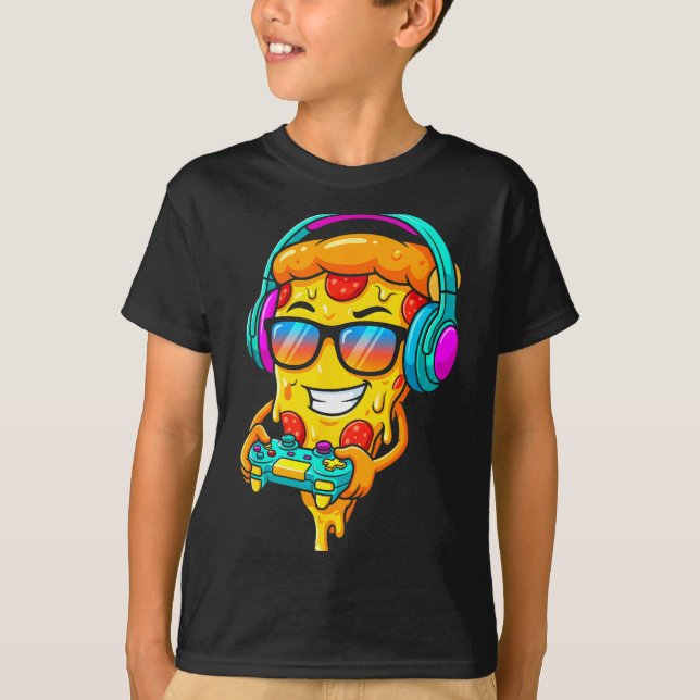 Camiseta Gamer Zza Slice Video Gaming Boy Enthusiast Gamer  (Anverso)