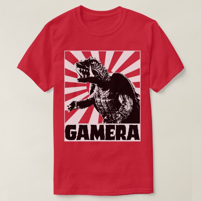 Camiseta GAMERA 1965 Sol naciente para los tees rojos (Diseño del anverso)