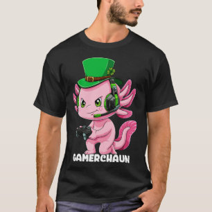 Camiseta Gamerchaun Gamer Ajolote Pez Jugando Videojuegos 
