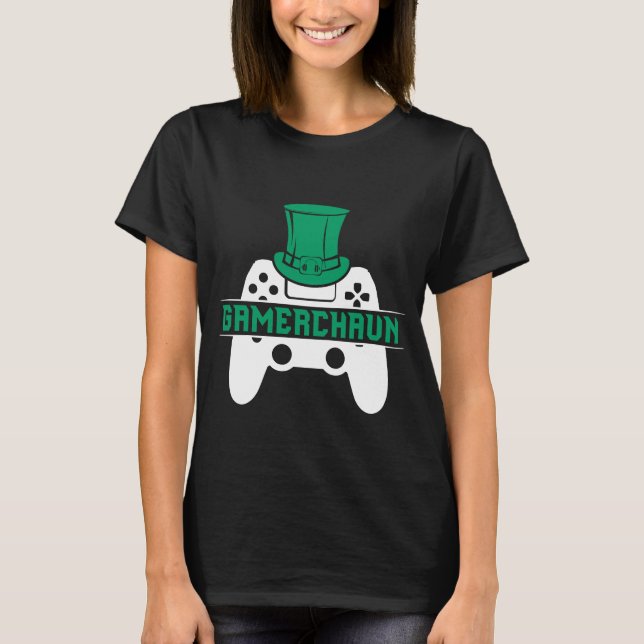 Camiseta Gamerchaun Gaming Leprechaun St Patricks Day Game (Anverso)